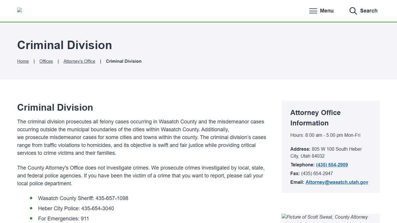 Criminal Division – Wasatch County